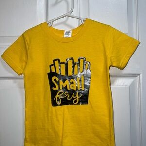 Small Fry Graphic‎ T-Shirt Yellow Kids Cute Foodie Top